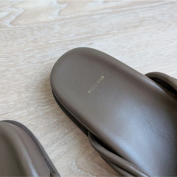 Anine Bing Ipanema Brown Leather Slides/Sandals, size 41 - Picture 4 of 10